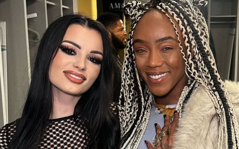 Saraya Links Up With ‘Sober Sister’ Alicia Fox Backstage at AEW Dynamite Homecoming