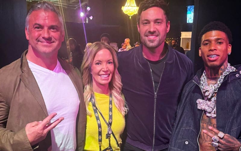 Shane McMahon Links Up With NLE Choppa at Lakers Game