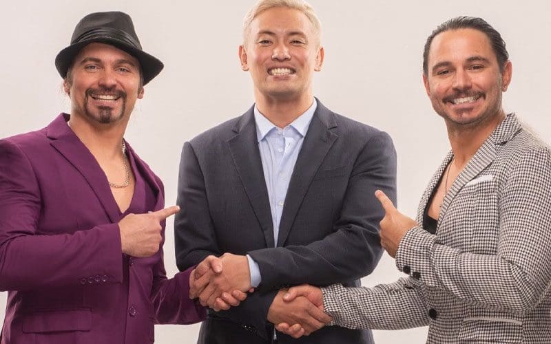 The Young Bucks Seemingly Mimic Triple H’s Finger-Pointing Pose After Kazuchika Okada’s AEW Debut