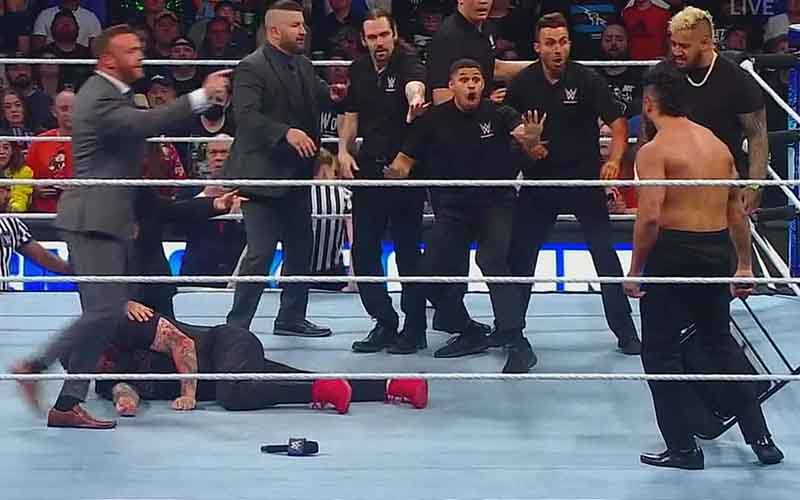 Tama Tonga Lays Vicious Beatdown on Kevin Owens During Bloodline’s Address on 4/19 WWE SmackDown