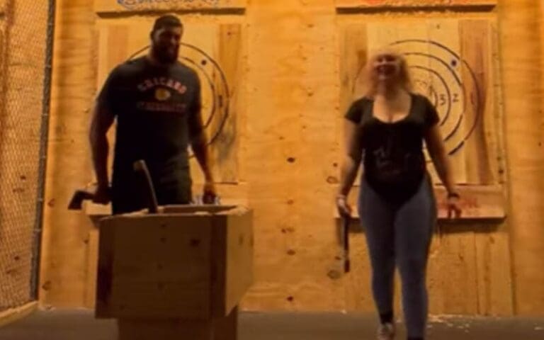 Nikkita Lyons Dabbles in Axe Throwing Amidst Injury Setback